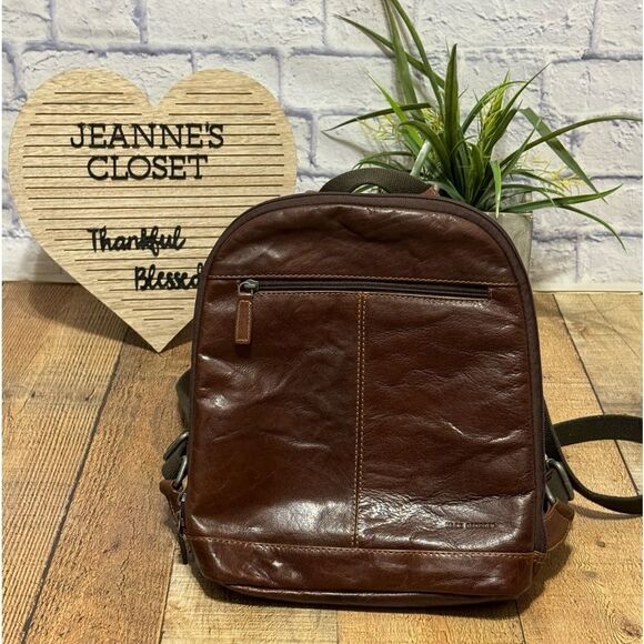 Jack Georges Voyager Convertible Backpack / Crossbody Brown Leather Unisex main image 8